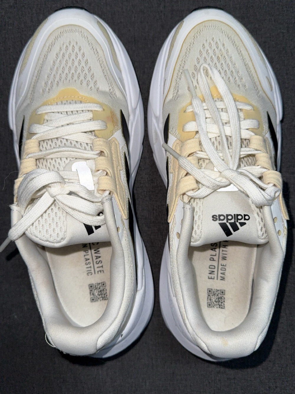 adidas adistar Cream and White Chunky Athletic Sneakers